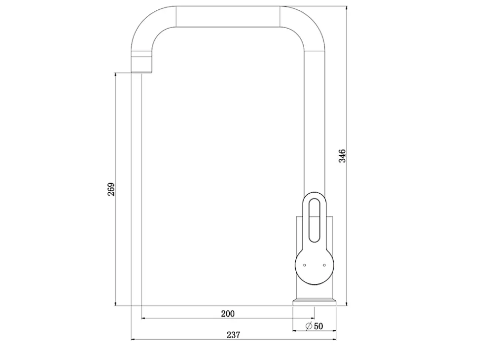 Essebagno Mitigeur de cuisine inox Baltic