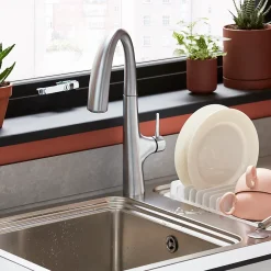 Evier Et Robinet De Buanderie|GoodHome Mitigeur de cuisine laiton brossé Edulis
