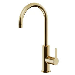 Evier Et Robinet De Buanderie|GoodHome Mitigeur de cuisine laiton doré brossé Zanthe