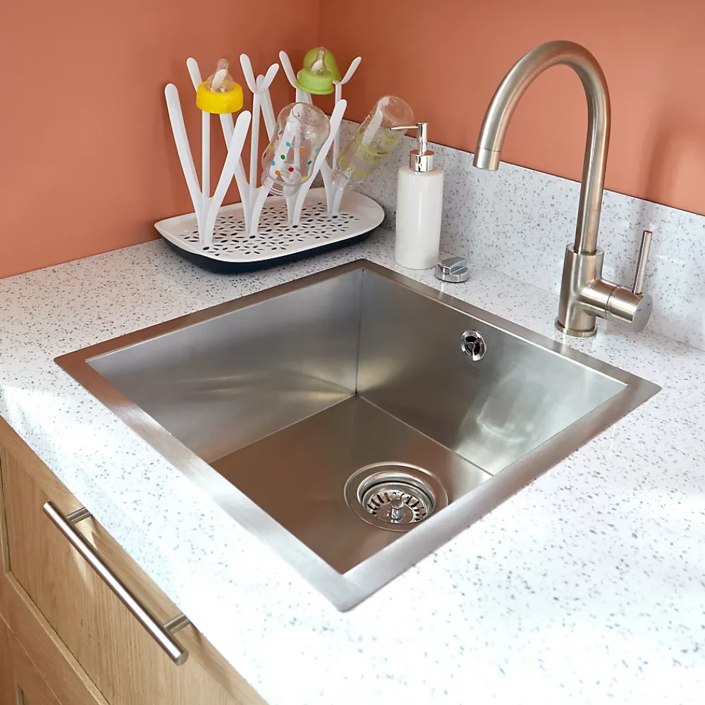 Cooke & Lewis Mitigeur de cuisine nickel brossé, GoodHome Katiki