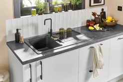 GoodHome Mitigeur de cuisine noir Argania