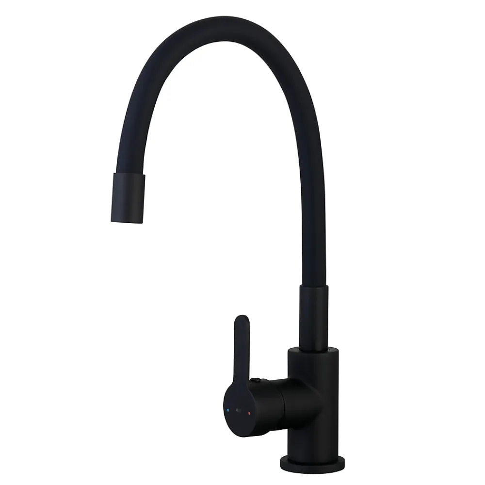 Essebagno Mitigeur de cuisine noir mat mémoire de forme Memory