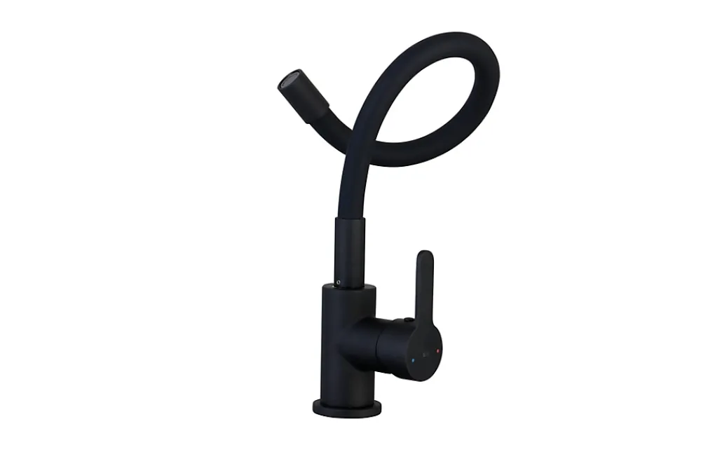Essebagno Mitigeur de cuisine noir mat mémoire de forme Memory