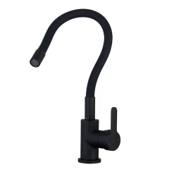 Essebagno Mitigeur de cuisine noir mat mémoire de forme Memory