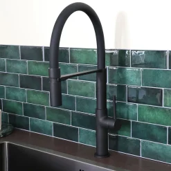 Evier Et Robinet De Buanderie|Essebagno Mitigeur de cuisine noir avec douchette Magnet