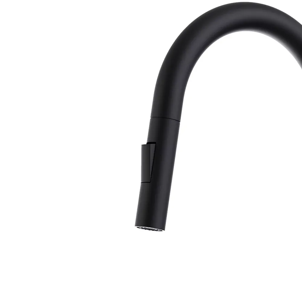 Evier Et Robinet De Buanderie|Essebagno Mitigeur de cuisine noir avec douchette Iconic