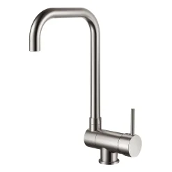 Evier Et Robinet De Buanderie|GoodHome Mitigeur de cuisine rabattable nickel brossé Deltana