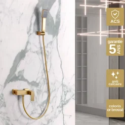 Imex Mitigeur de Douche anti-calcaire Or Brossé PISA BDP048-5OC