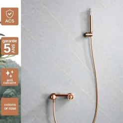 Imex Products Mitigeur de Douche anti-calcaire Or Rose Cuivré IMEX OLIMPO BDC033-5ORC