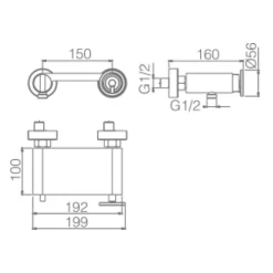 Imex Products Mitigeur de Douche anti-calcaire Or Rose Cuivré IMEX OLIMPO BDC033-5ORC