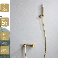 Robinet De Douche|Imex Products Mitigeur de Douche anti-calcaire Or Brossé IMEX OLIMPO BDC033-5OC
