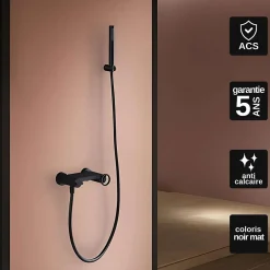 Robinet De Douche|Imex Products Mitigeur de Douche anti-calcaire Noir Mat IMEX OLIMPO BDC033-5NG