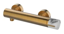 Essebagno Mitigeur de douche cuivre et marbre blanc Manopola