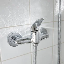 Robinet De Douche|GoodHome Mitigeur de douche entraxe 150 mm Eidar en laiton chromé