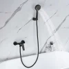 Poalgi Mitigeur de douche mécanique avec douchette SKY BATH noir mat série NATURE