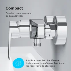 Am.Pm Europe Mitigeur de douche mécanique Robinet de douche Chrome, Flash FNA20000 AM.PM