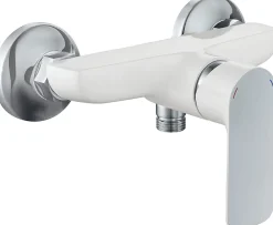 Robinet De Douche|Edouard Rousseau Mitigeur de douche mécanique chromé blanc Milk