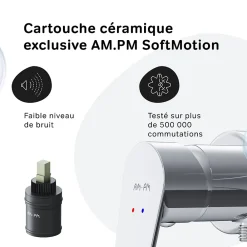 Robinet De Douche|Am.Pm Europe Mitigeur de douche mécanique Robinet Salle de Bain Chromé, FTA20000 Hit AM.PM