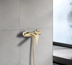 Robinet De Douche|Edouard Rousseau Mitigeur de douche mécanique laiton brossé Gloss