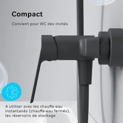 Robinet De Douche|Am.Pm Europe Mitigeur de douche mécanique Robinet Salle de Bain Noir, FTA20022 Hit AM.PM