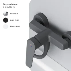 Robinet De Douche|Am.Pm Europe Mitigeur de douche mécanique Robinet Salle de Bain Noir, FTA20022 Hit AM.PM