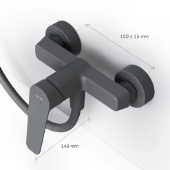 Robinet De Douche|Am.Pm Europe Mitigeur de douche mécanique Robinet Salle de Bain Noir, FTA20022 Hit AM.PM