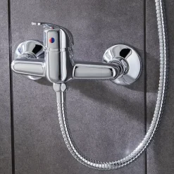 Robinet De Douche| Mitigeur de douche mécanique entraxe 150 mm Arborg en laiton chromé