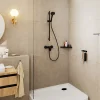 Hansgrohe Mitigeur de douche mécanique noir mat avec douchette, flexible et barre réglable, Vernis Blend