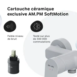Am.Pm Europe Mitigeur de douche mécanique Robinet Salle de Bain Blanc, FTA20033 Hit AM.PM