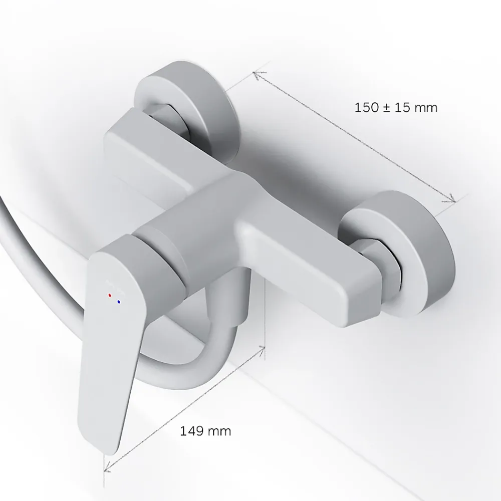 Am.Pm Europe Mitigeur de douche mécanique Robinet Salle de Bain Blanc, FTA20033 Hit AM.PM