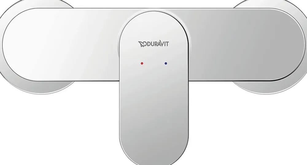 Robinet De Baignoire|Duravit Mitigeur de douche monocommande Chrome - apparent - 1 sortie - 21,6x16,5x11,3 - Wave