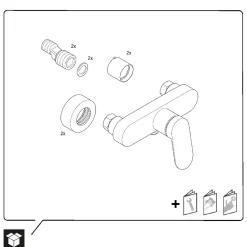 Duravit Mitigeur de douche monocommande Bronze brossé - apparent - 1 sortie - 21,6x16,5x11,3 - Wave