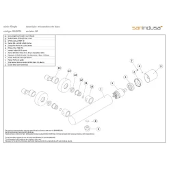 Robinet De Douche|Sanindusa Mitigeur de douche mural épuré Single chromé livré avec raccords excentrés et rosaces de finition