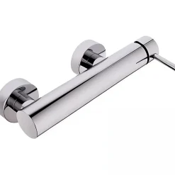 Sanindusa Mitigeur de douche mural contemporain mode Éco Icone Éco chromé livré avec raccords excentrés et rosaces de finition