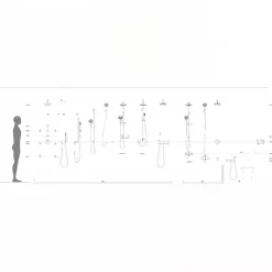 Robinet De Douche|Sanindusa Mitigeur de douche mural contemporain Easy NF chromé livré avec raccords excentrés et rosaces de finition