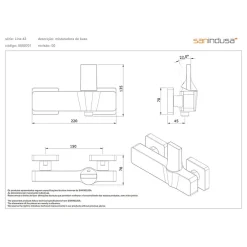 Robinet De Douche|Sanindusa Mitigeur de douche mural design plat épuré Line 42 chromé livré avec raccords excentrés et rosaces de finition