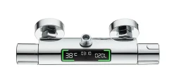 Edouard Rousseau Mitigeur de douche thermostatique chrome avec affichage LED Ekogest