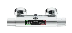Edouard Rousseau Mitigeur de douche thermostatique chrome avec affichage LED Ekogest