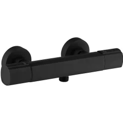 Robinet De Douche|Essebagno Mitigeur de douche thermostatique mural, noir, Carra