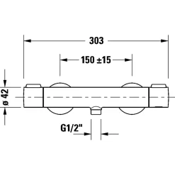 Robinet De Douche|Duravit Mitigeur de douche thermostatique 1000 doré poli