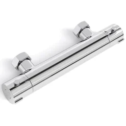 Lomazoo Mitigeur de douche thermostatique chromé - Entraxe 15 cm - avec bouton de sécurité 38C