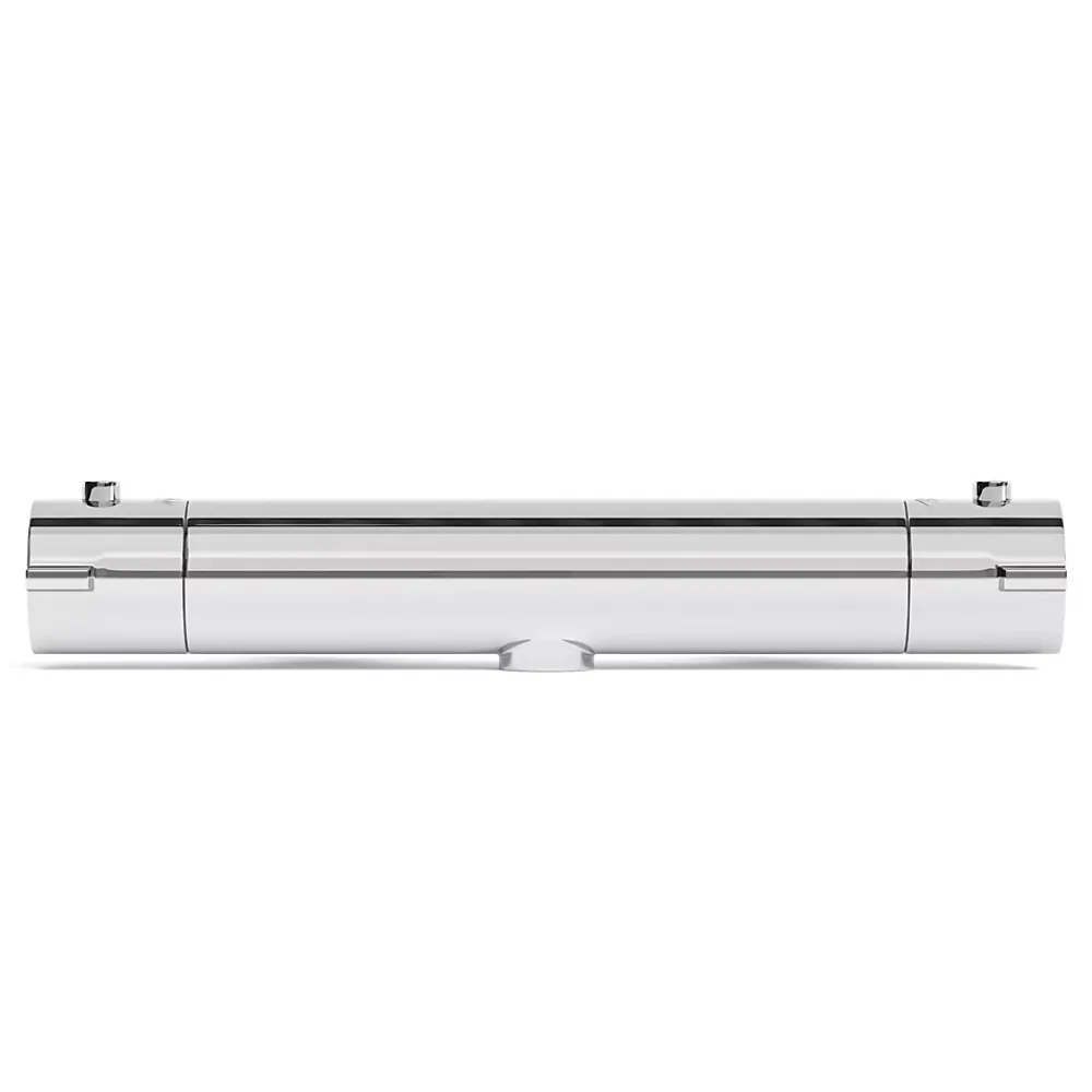 Lomazoo Mitigeur de douche thermostatique chromé - Entraxe 15 cm - avec bouton de sécurité 38C