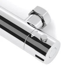 Lomazoo Mitigeur de douche thermostatique chromé - Entraxe 15 cm - avec bouton de sécurité 38C