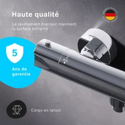 Am.Pm Europe Mitigeur de douche thermostatique Robinet salle de bain Chromé, FTA40000 Hit AM.PM