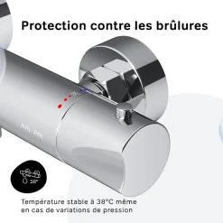 Am.Pm Europe Mitigeur de douche thermostatique Robinet salle de bain Chromé, FTA40000 Hit AM.PM