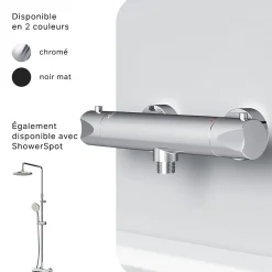 Am.Pm Europe Mitigeur de douche thermostatique Robinet salle de bain Chromé, FTA40000 Hit AM.PM