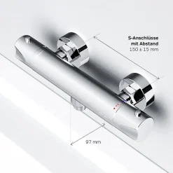 Am.Pm Europe Mitigeur de douche thermostatique Robinet salle de bain Chromé, FTA40000 Hit AM.PM