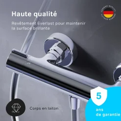 Am.Pm Europe Mitigeur de douche thermostatique Robinet salle de bain Chromé, FGA40000 Gem AM.PM