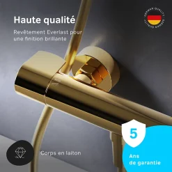 Robinet De Douche|Am.Pm Europe Mitigeur de douche thermostatique Robinet salle de bain, Doré FXA40099 X-Joy AM.PM