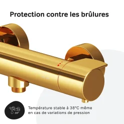 Robinet De Douche|Am.Pm Europe Mitigeur de douche thermostatique Robinet salle de bain, Doré FXA40099 X-Joy AM.PM
